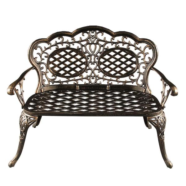 Unbranded Ornate Traditional Bronze Aluminum Outdoor Loveseat