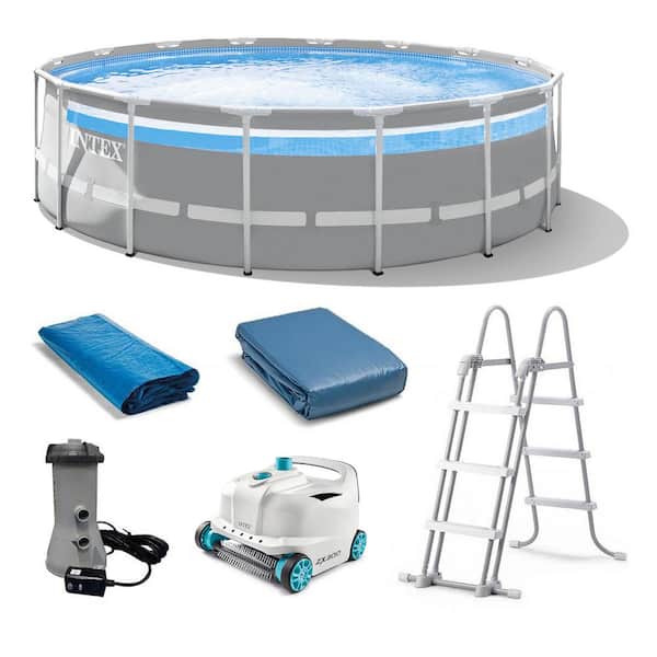 Intex 16 ft. x 48 in. Clearview Prism Above Ground Swimming Pool with Pump