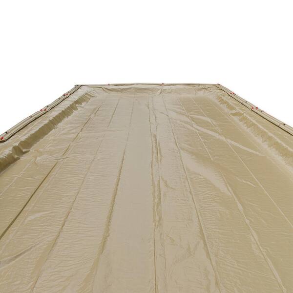 Unbranded 20-Year 12 ft. x 24 ft. Rectangle Tan In-Ground Winter Pool Cover
