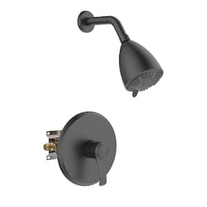 Single-Handle 8-Spray Patterns Shower Faucet in Matte Black(Valve Included)