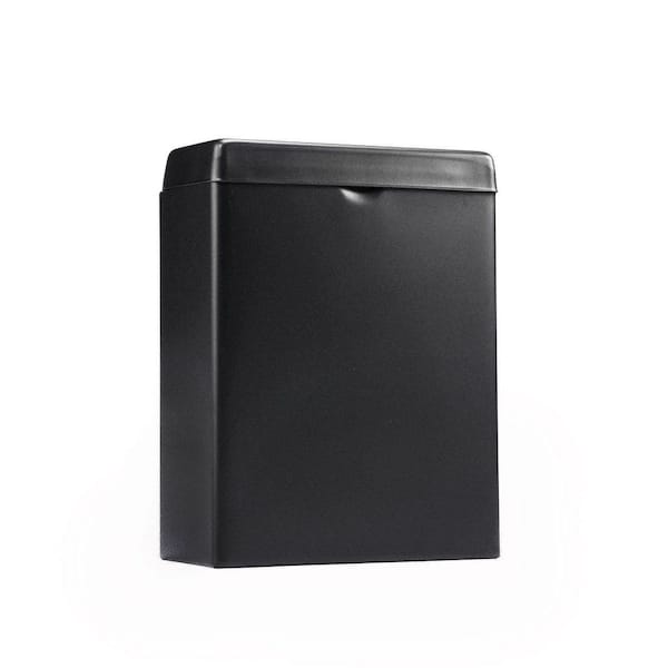 Alpine Industries 10.75 in. H x 7.5 in. W Black Wall-Mounted Stainless Steel Sanitary Napkin Receptacle