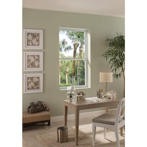 50 Series Low-E Argon Glass Single Hung White Vinyl Fin Window with Grids, Screen Incl