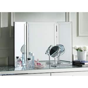 Sylvia 1 in.W x 20.8 in.H Small Rectangular Trifold Tabletop Makeup Mirror in Clear