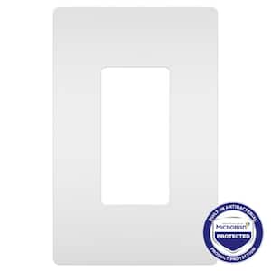 radiant 1-Gang Decorator/Rocker Plastic Screwless Wall Plate with Microban Antimicrobial Protection, White