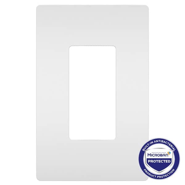 Legrand radiant 1-Gang Decorator/Rocker Plastic Screwless Wall Plate with Microban Antimicrobial Protection, White