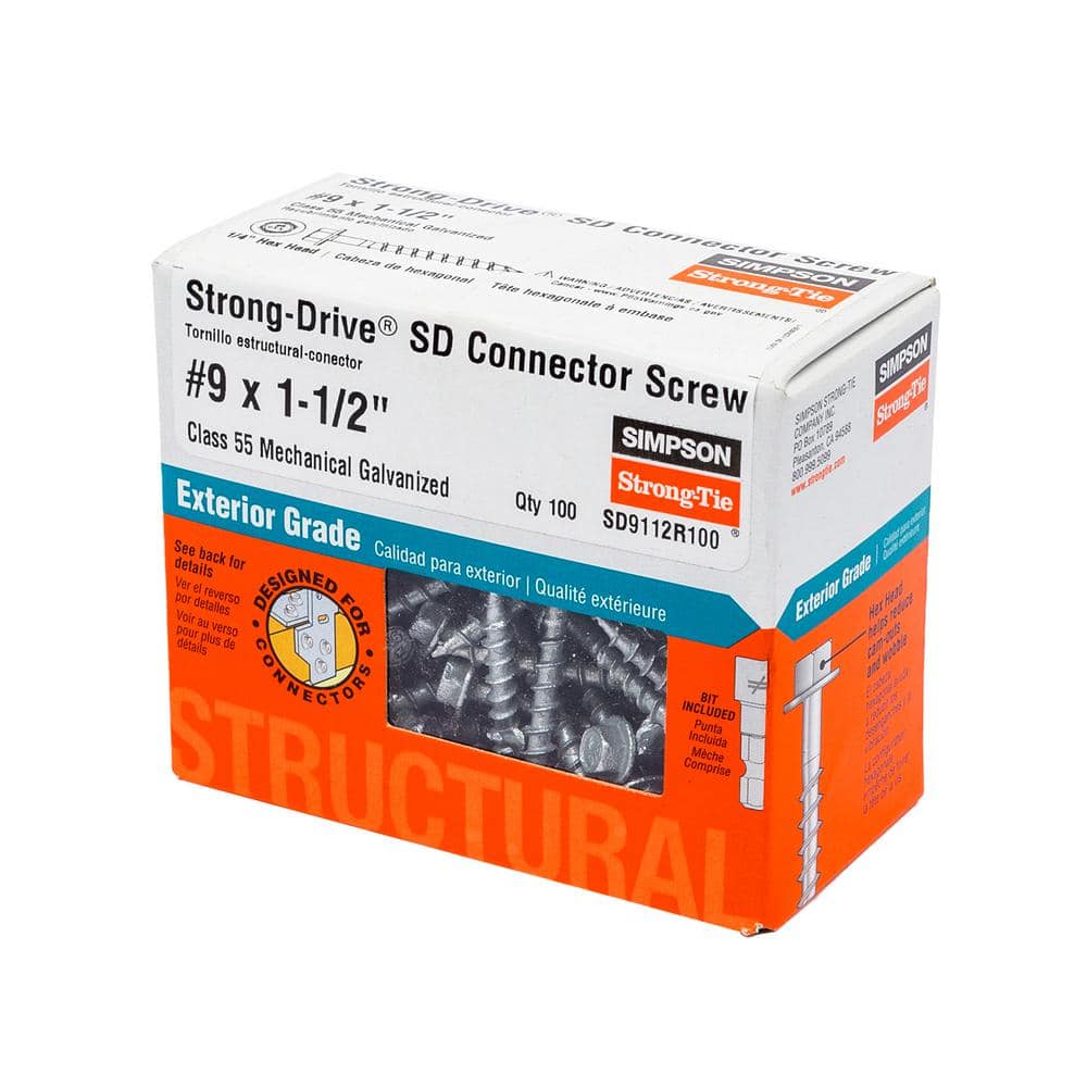 Have a question about Simpson Strong-Tie #9 x 1-1/2 in. 1/4-Hex Drive,  Strong-Drive SD Connector Screw (100-Pack)? Pg The Home Depot