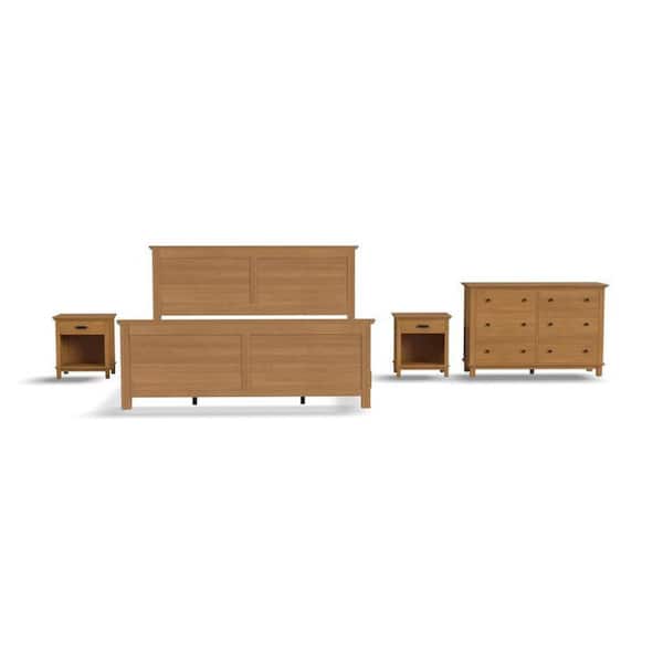 Oak Park 4-Piece Oak King Bedroom Set