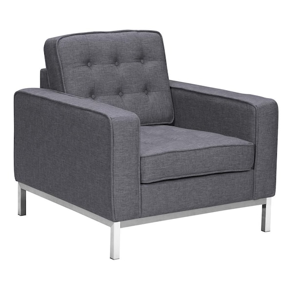 Armen Living Chandler Dark Grey Fabric Sofa Chair