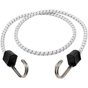 40 in. White Marine Bungee Cord with Stainless Steel Hooks