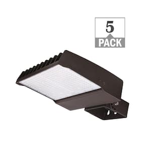 600-Watt Equivalent Bronze Integrated LED Flood Light Adjustable 13300-30750 Lumens and CCT with Photocell (5-Pack)