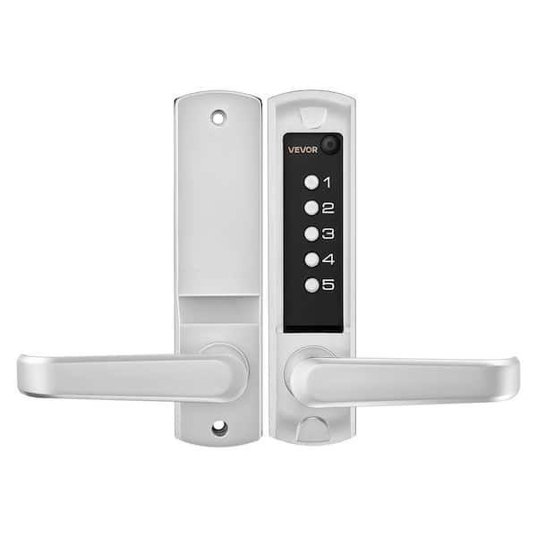 Mechanical Keyless Entry Door Lock, 5 Digits Code, 2.0 Code Upgrade, for Garden Gates, Indoor or Outdoor, Silver