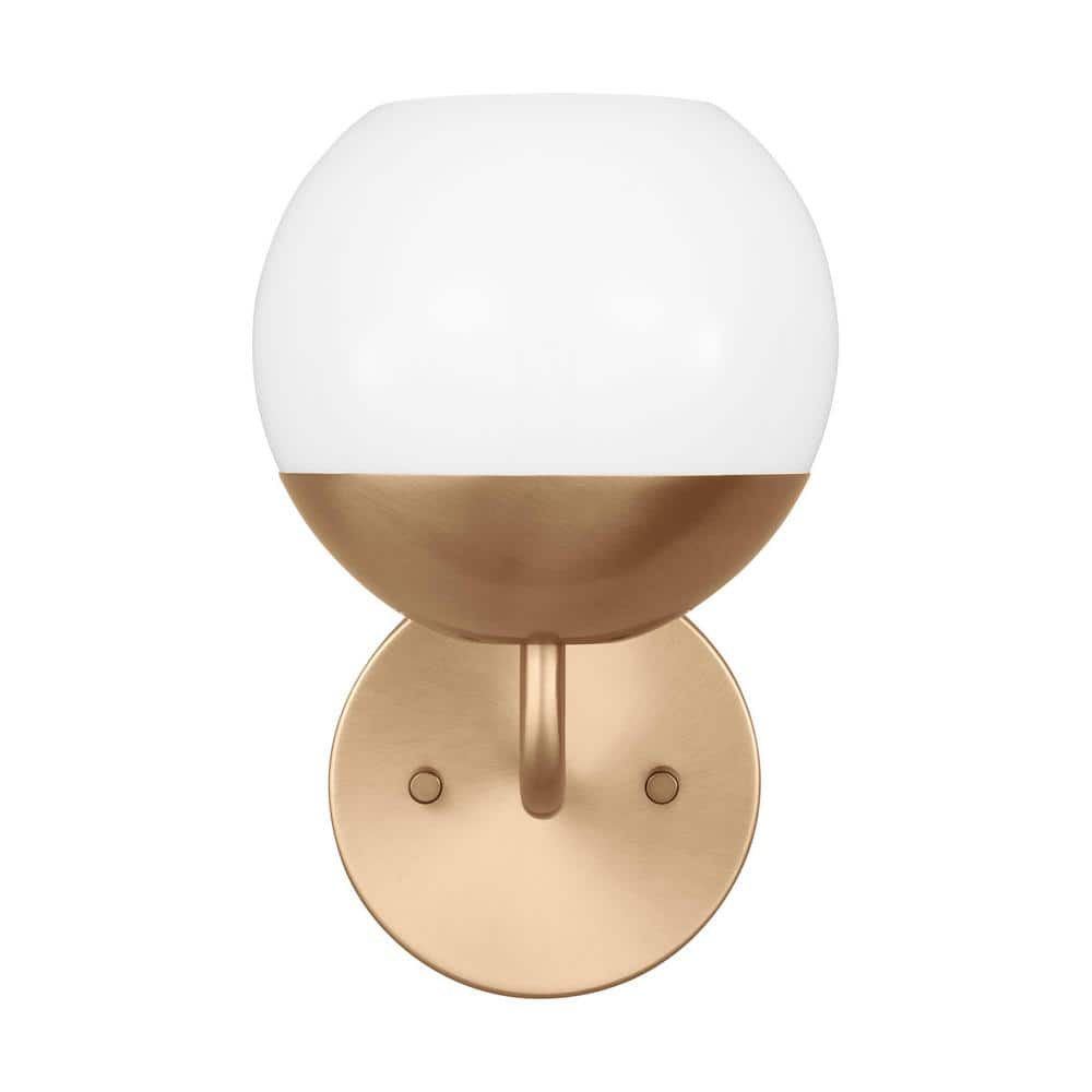 Alvin 1-Light Satin Brass Wall Sconce with Milk Glass Shade price history on PriceWatchPro