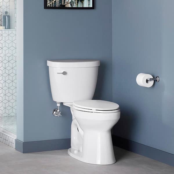 Cimarron 12 in. Rough In 2-Piece 1.28 GFP Single Flush Elongated Toilet in White with Soft Close Seat