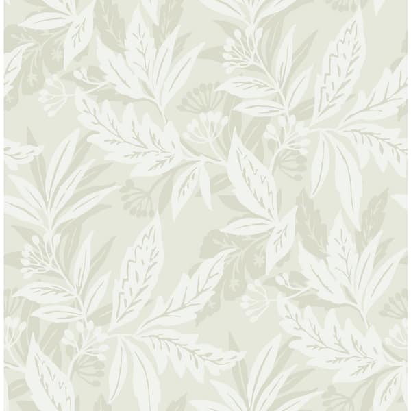 A-Street Prints Anita Grey Woodland Floral Non-Pasted Wallpaper Sample