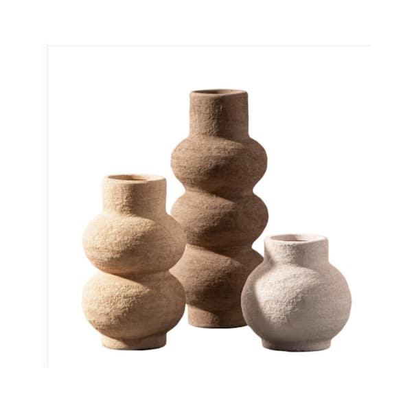 3 Pack Farmhouse Ceramic Vases Table Shelf Home Decor