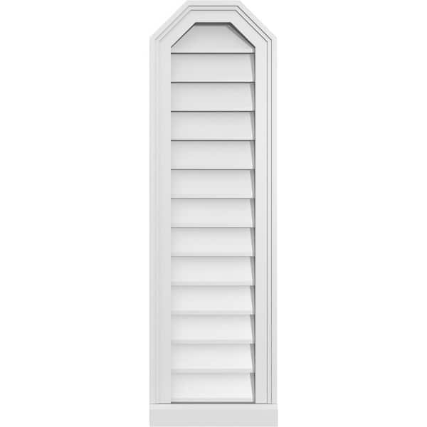 Ekena Millwork 12" x 40" Octagonal Top Surface Mount PVC Gable Vent: Non-Functional with Brickmould Sill Frame