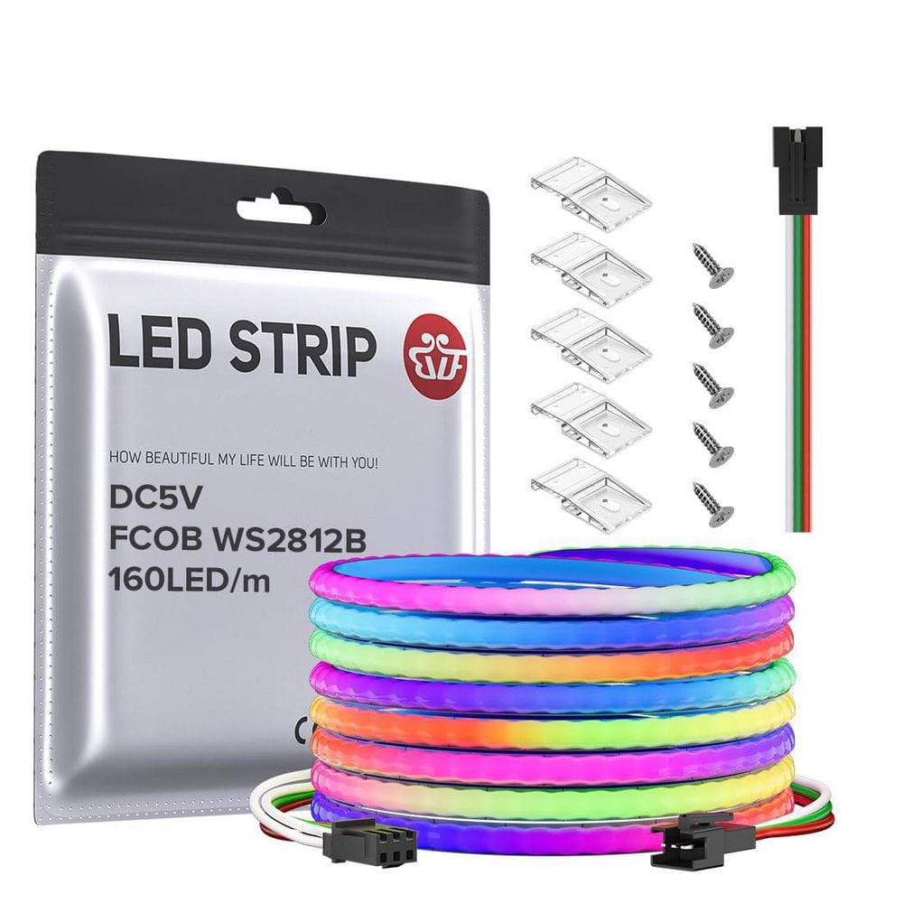 16.4-ft. FCOB Individually Addressable IC RGB 160LED/m 800IC Integrated LED DC5V Strip Light price history on PriceWatchPro