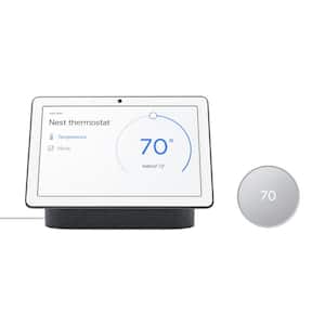 Nest Thermostat Fog and Nest Hub Max Charcoal