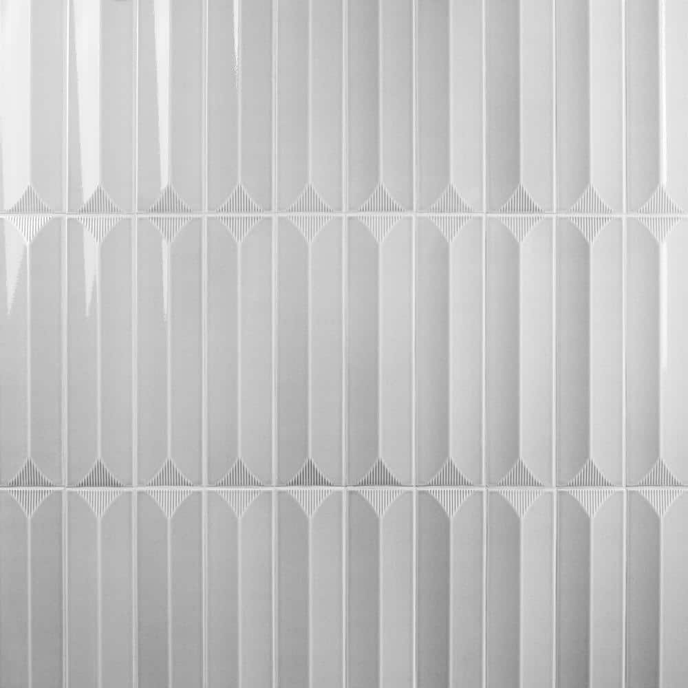 Gray Glazed Ceramic Subway Wall Tile 4.43'' W x 17.62'' L