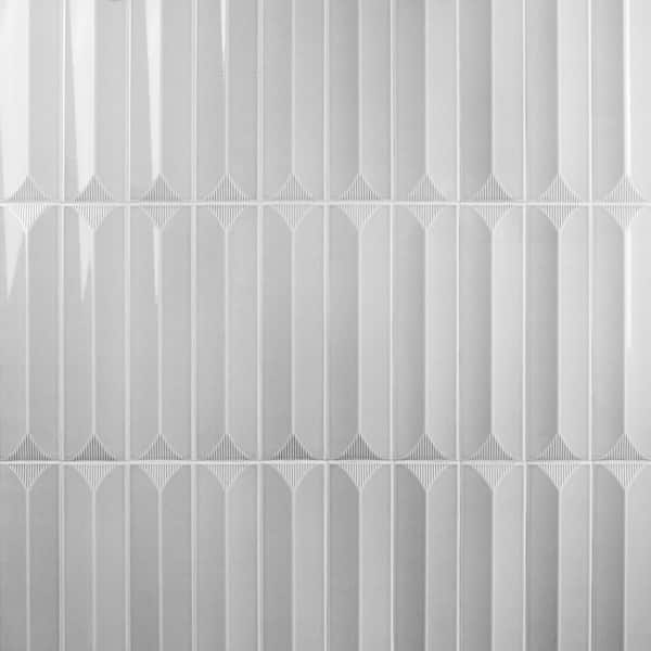 Ivy Hill Tile Colorwave Inflex Gray 4.43 in. x 17.62 in. Polished