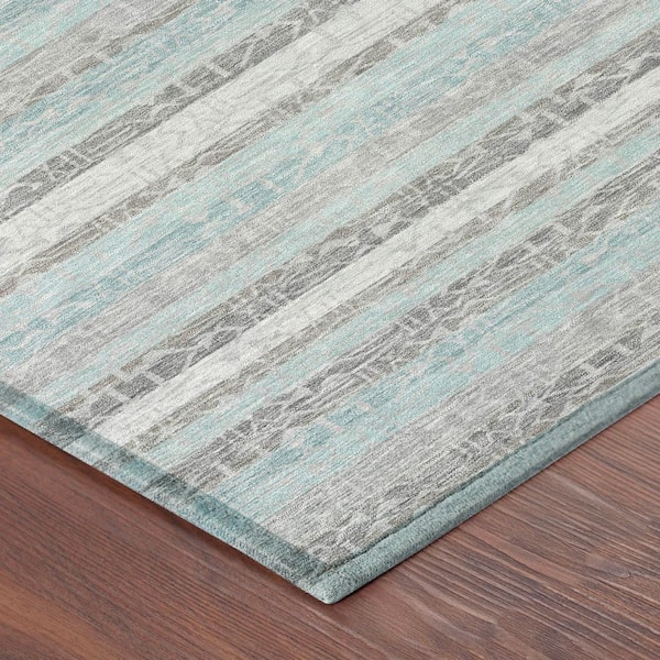 Chantille Machine Washable Indoor/Outdoor Abstract ACN2855 Silver 2 ft. x 3 ft. Accent Rug