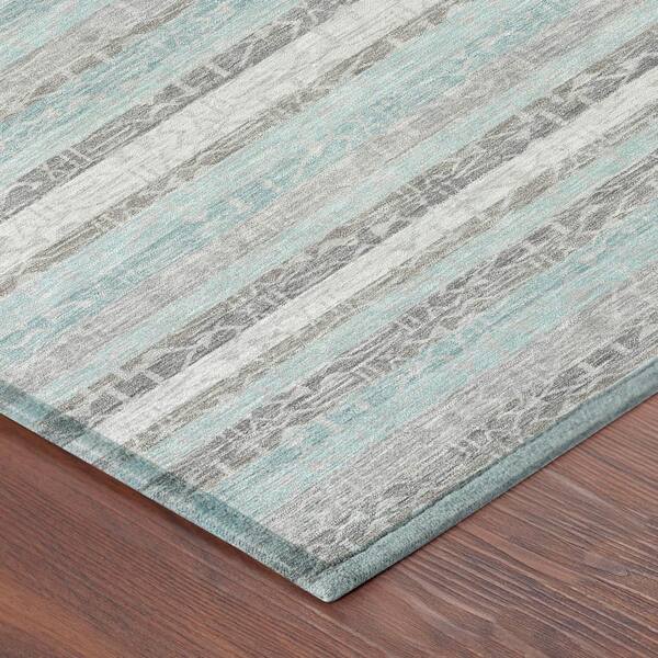 Chantille Machine Washable Indoor/Outdoor Abstract ACN2855 Silver 2 ft. x 7 ft. Runner Rug
