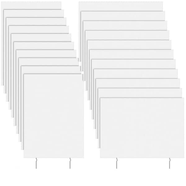 20 Pack Blank Yard Signs with Stakes 17 x 12 in. Corrugated Plastic Lawn Signs
