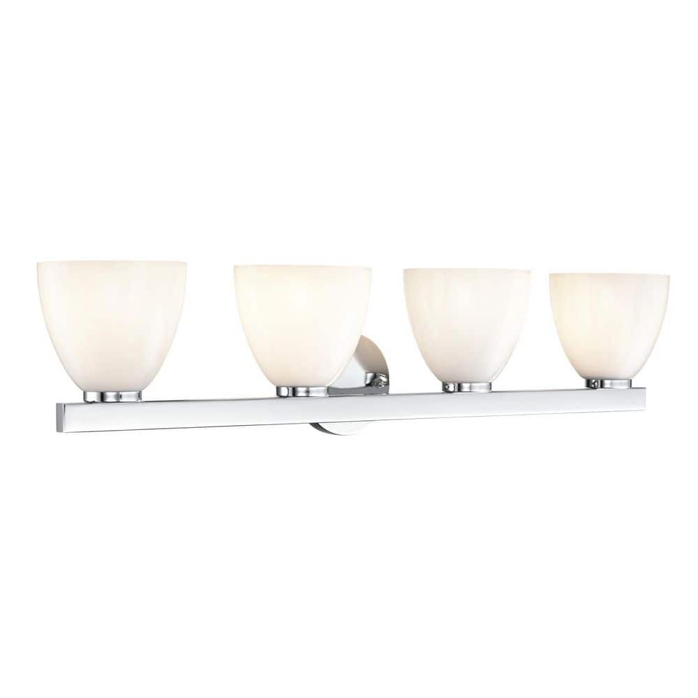 Apria 33 in. 4-Light Polished Chrome Vanity Light with Opal Glass Shades price history on PriceWatchPro