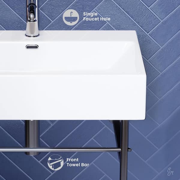 Swiss Madison Claire 24 in. Ceramic Console Sink White Basin Swiss Madison Claire 24 in. Ceramic Console Sink White Basin