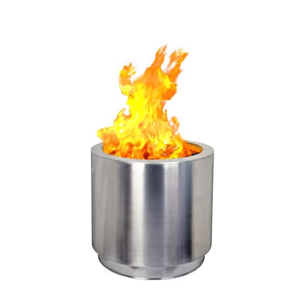 Hi Flame Bonfire 20 5 In X 18 5 In Round Stainless Steel Wood Burning Fire Pit With Top Lid Firepit 01 The Home Depot