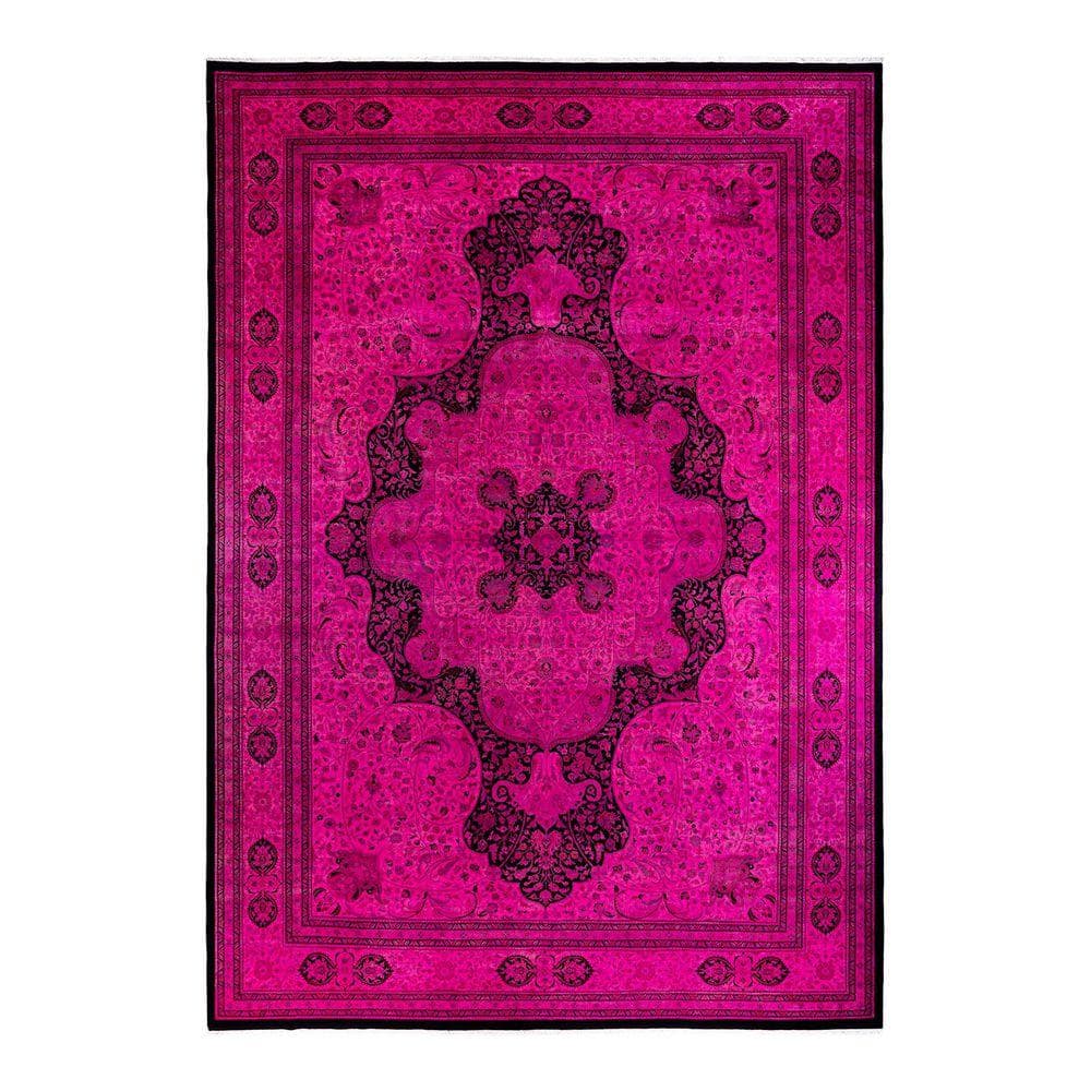 Pink Rug Hbo Chloe & Olivia Home Overdyed Pink 12 ft. x 18 ft. Solid Wool Indoor ...