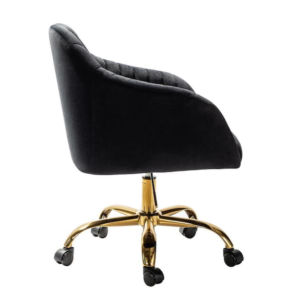 Black desk chair 2024 with gold legs