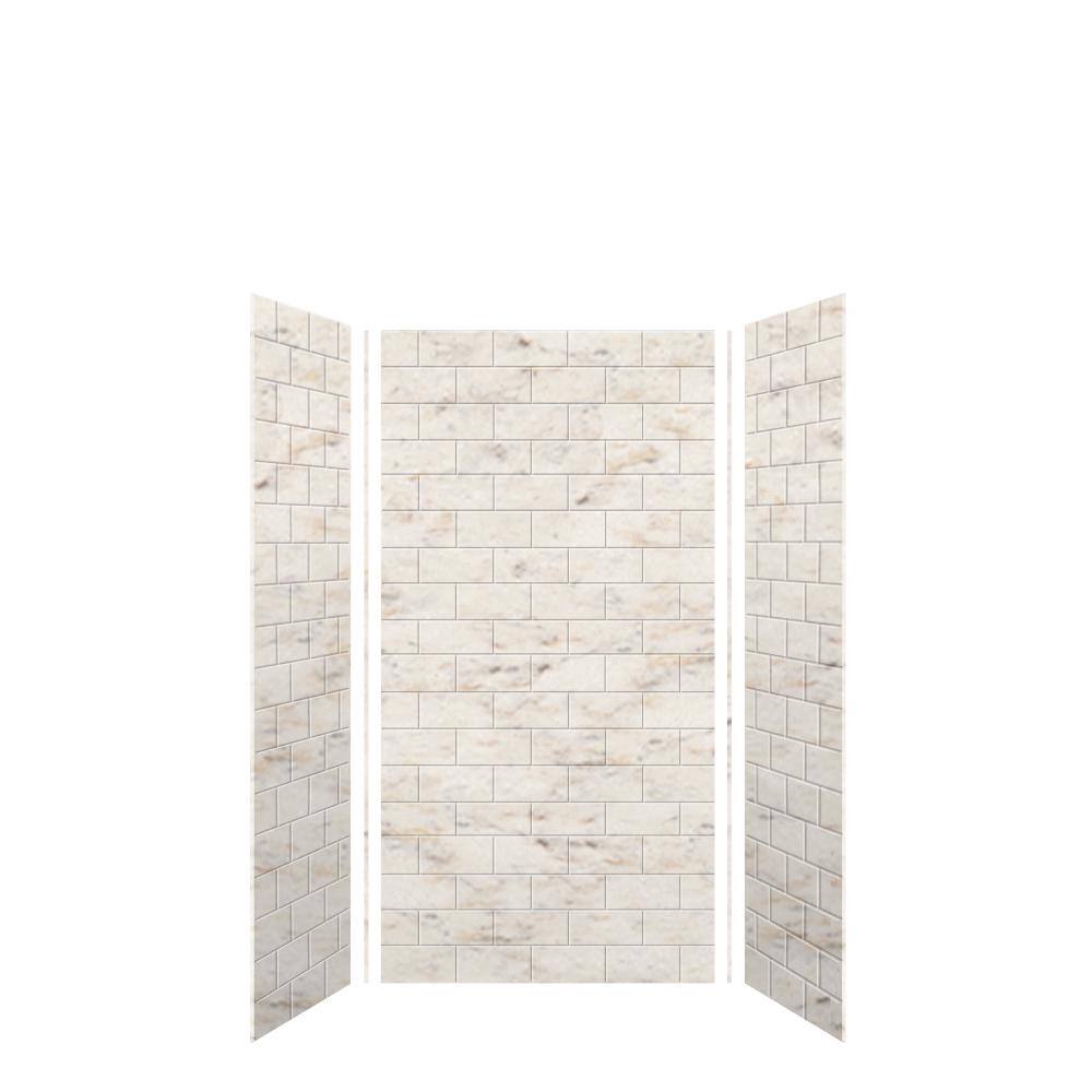 Biscotti Marble 36" x 36" x 72" 3-Piece Shower Wall Kit
