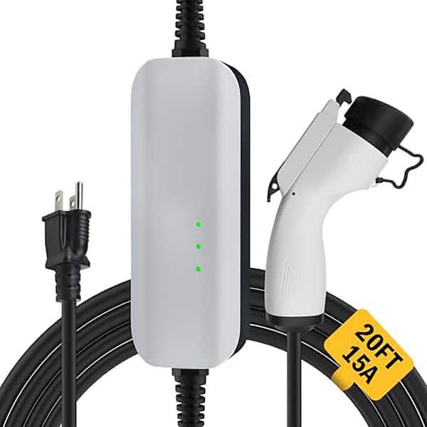 20ft 110-Volt Portable EV Charger Home Charging Station J1772 Electric Cars Weatherproof Safe Protection