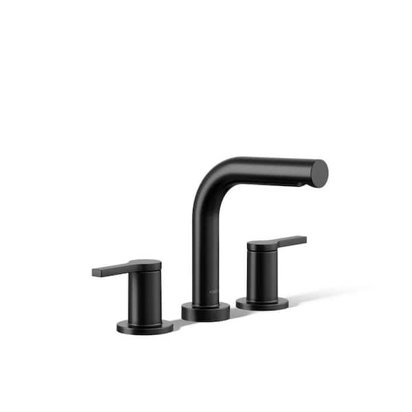 Elate 2-Handle Deck-Mount Bath Faucet Trim in Matte Black