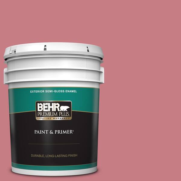 BEHR PREMIUM PLUS 5 gal. #M150-5 Enamored Semi-Gloss Enamel Exterior Paint & Primer