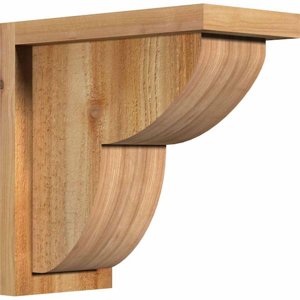 Ekena Millwork 6 in. x 12 in. x 12 in. Western Red Cedar Crestline Rough Sawn Corbel with Backplate