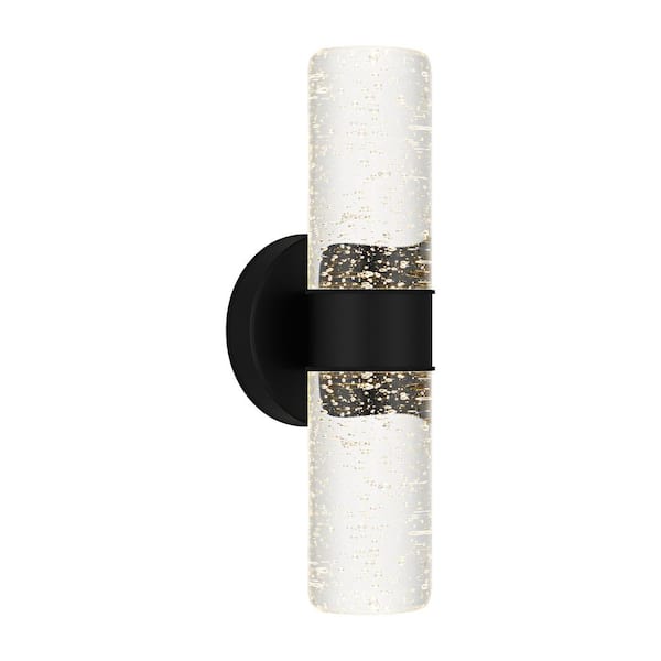 Quoizel Kaia 14 in. Matte Black Outdoor Hardwired Wall Lantern Sconce