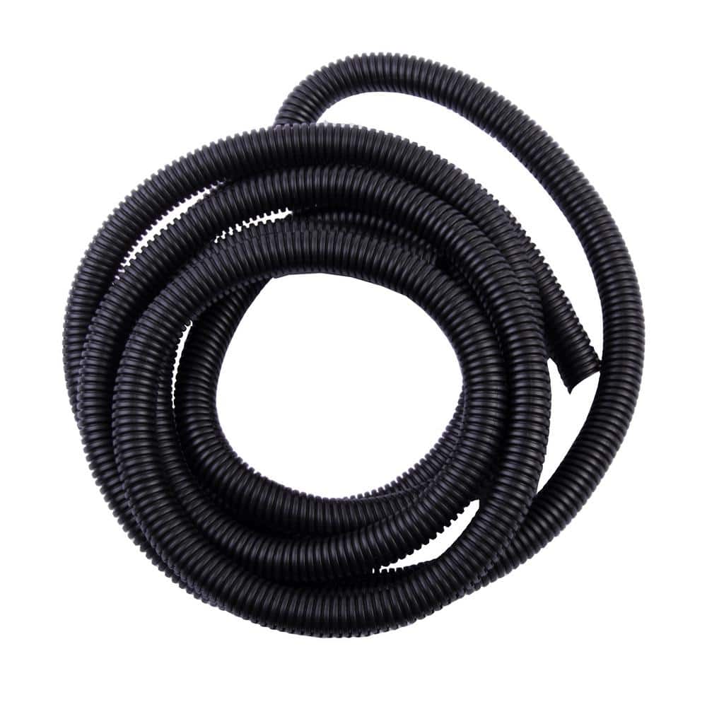 Electriduct Split Wire Loom Tubing Polyethylene Corrugated Flexible Conduit  - 3/4 Nominal Size - 20 Feet - Black