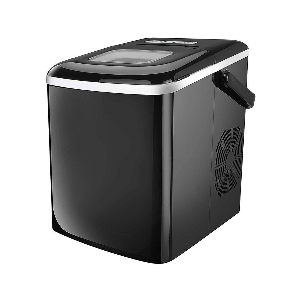 26 lb. Portable Ice Maker in Black with 2 Optional Ice Cube Sizes SF
