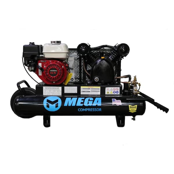 Mega Compressor 10 Gal. 6.5 HP 150 PSI Portable Wheelbarrow Gas Air Compressor