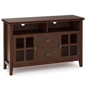 Artisan SOLID WOOD 48 in. Wide Contemporary TV Media Stand in Russet Brown For TVs up to 55 in.