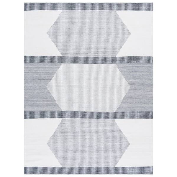 Kilim 8 ft. x 10 ft. Light Gray/Ivory Tribal Area Rug