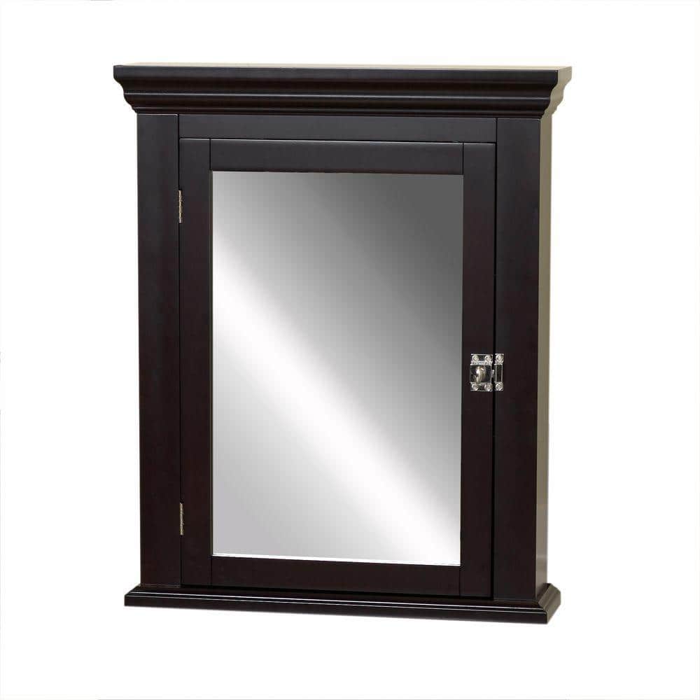 Zenith Early American 2225 In W X 2725 In H X 575 In D Framed Surface Mount Bathroom Medicine Cabinet In Espresso Mc11ch The Home Depot