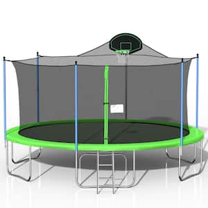 T-Adventurer 16 ft. Trampoline for Kids with Safety Enclosure Net, Basketball Hoop and Ladder, Easy Assembly