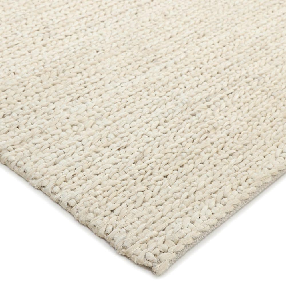 Transitional Hand-Knotted Beige Cotton Area Rug, 9' x 12'