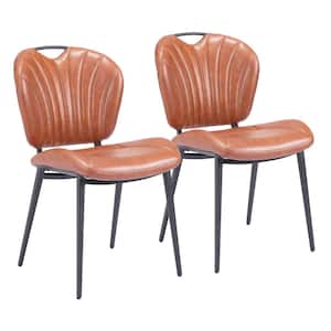 Terrence Vintage Brown 100% Polyurethane Dining Chair Set - (Set of 2)