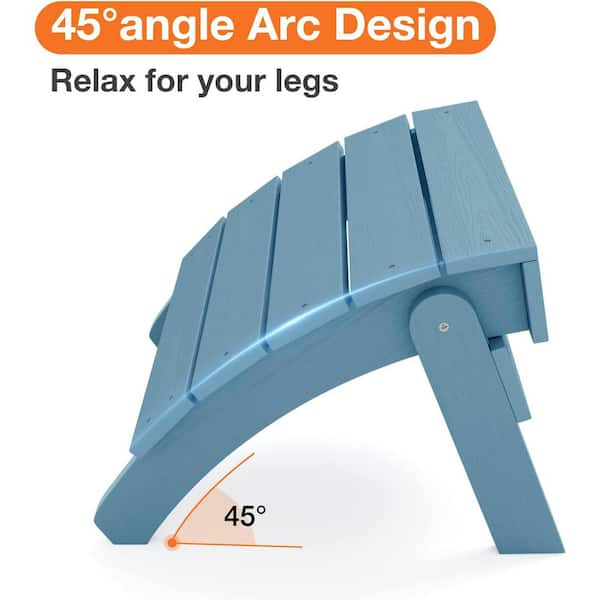 Blue Plastic Classic Outdoor Folding Adirondack Ottoman