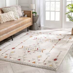 Malaga Huron Beige Bohemian Vintage Tribal 5 ft. 3 in. x 7 ft. 3 in. Area Rug