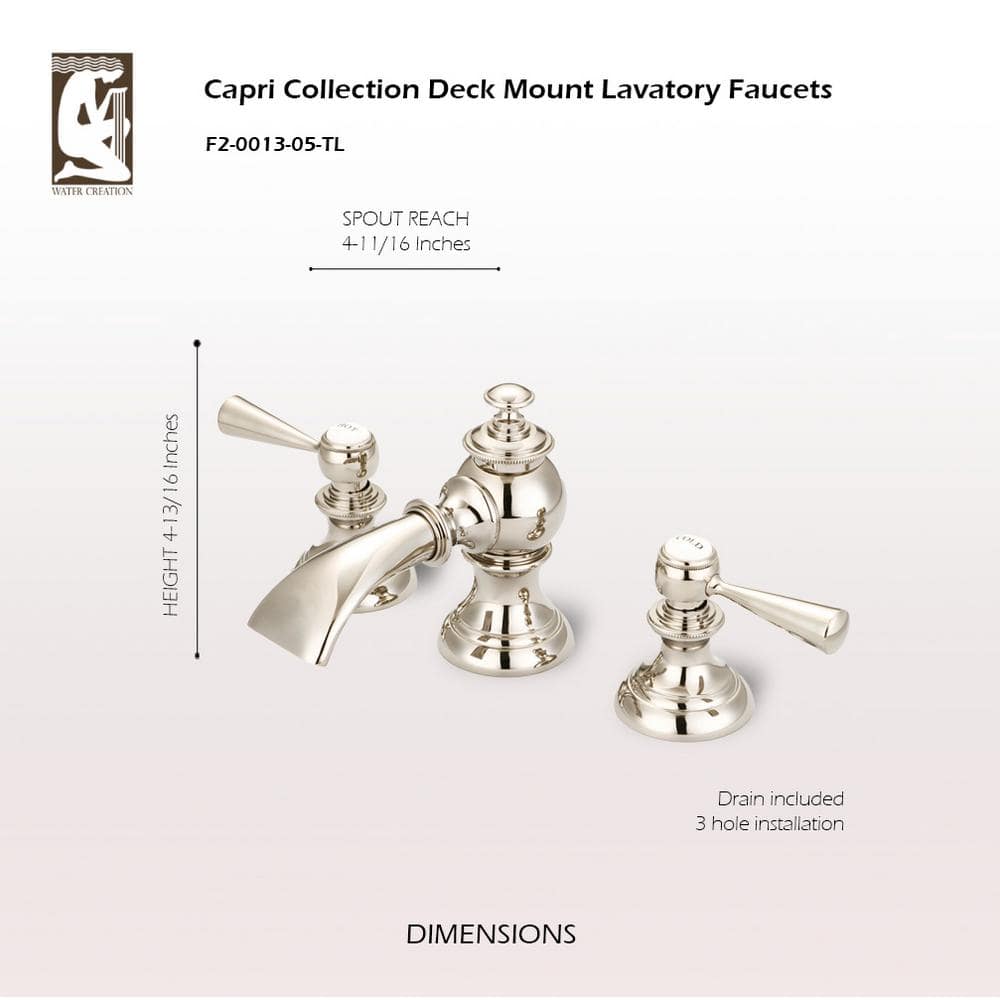 Elegant Polished Nickel Widespread Bathroom Faucet with Classic Design